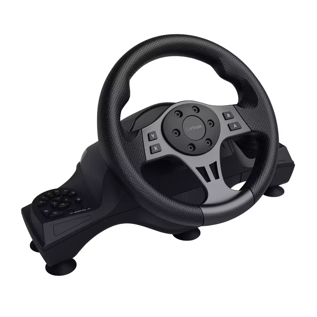 Trust GXT 289 Movi Black USB Steering Wheel & Pedals (PC & Console) - Image 3