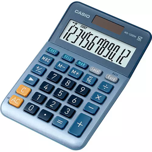 Photos - Calculator Casio MS-120EM  Desktop Display Blue MS-120FM-WA 