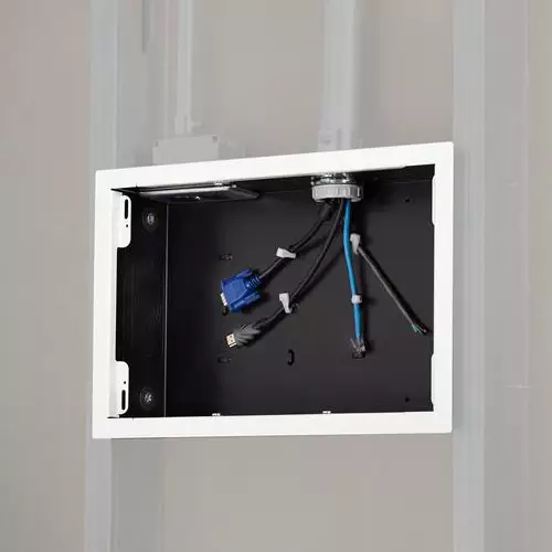 Chief PAC525FW In-Wall Storage Box with Flange. Product colour: White Certification: ULCERT. Width: 362 mm Depth: 99 mm Height: 228.6 mm