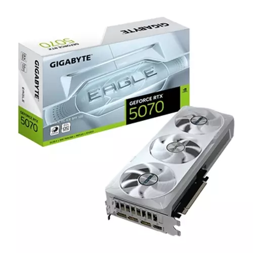 GIGABYTE GeForce RTX 5070 EAGLE OC ICE SFF 12G Graphics Card - 12GB GDDR7 192bit PCI-E 5.0 2587 MHz Core Clock 3 x DP 2.1a 1 x HDMI 2.1b NVIDIA DLSS 4 GV-N5070EAGLEOC ICE-12GD