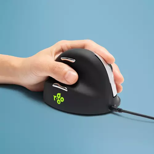 R-Go Tools Ergonomic mouse R-Go HE Break with break software medium (hand size 165-185 mm) left-handed Wired black