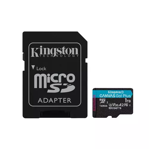 Photos - Memory Card Kingston Technology 1TB microSDXC Canvas Go Plus Gen4 200MB/s A2 U3 V30 Card + Adapter 1 TB MicroSD Class 10 UHS-I 200 MB/s 
