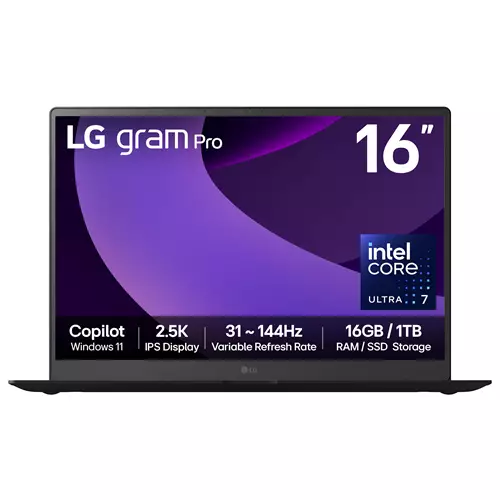 LG Gram Pro 16Z90TP-G 16" Hybrid AI Laptop - Intel Core Ultra 7 255H 1TB SSD 16 GB RAM - Black - [2025]