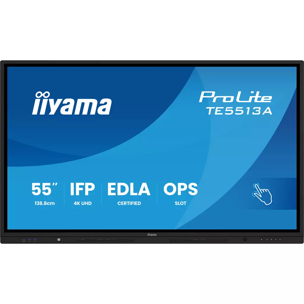 iiyama TE8613A-B1AG Signage Display Interactive flat panel 2.17 m (85.6") Wi-Fi 500 cd/m² 4K Ultra HD Black Touchscreen Built-in processor Android 18/7