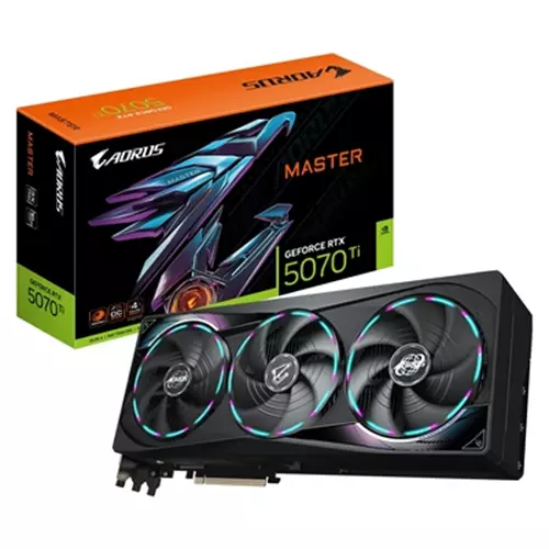 GIGABYTE AORUS GeForce RTX 5070 Ti MASTER 16G Graphics Card - 16GB GDDR7 256bit PCI-E 5.0 2670 MHz Core Clock 3 x DP 2.1a 1 x HDMI 2.1b NVIDIA DLSS 4 GV-N507TAORUS M-16GD