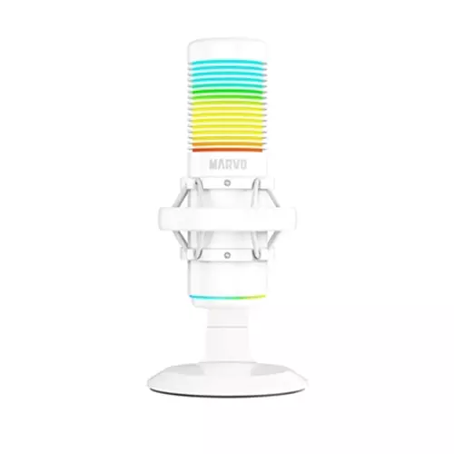 Marvo Scorpion MIC-07 Blast 60 USB RGB Noise Cancelling Wired Gaming Microphone (White)