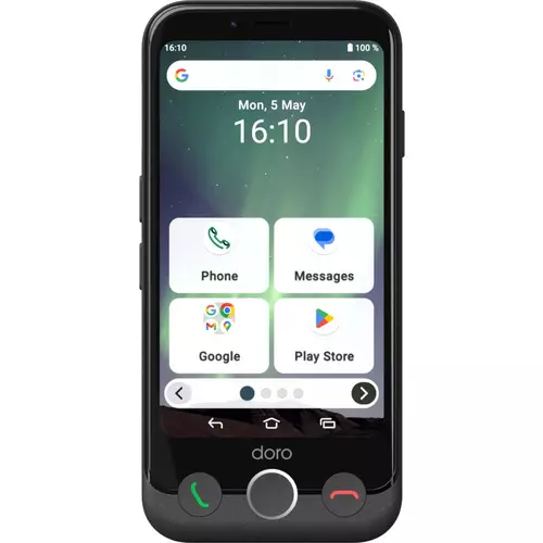 Photos - Mobile Phone Doro Aurora A20 11.4 cm  Dual SIM Android 14 4G USB Type-C 4 GB 64 GB 3000 mAh Graphite 8897 (4.5")
