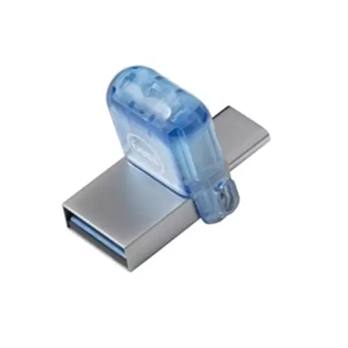 DELL AB135418 USB flash drive 64 GB USB Type-A / USB Type-C 3.2 Gen 1 (3.1 Gen 1) Blue Silver