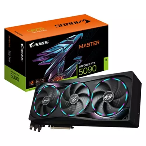 GIGABYTE AORUS GeForce RTX 5090 MASTER 32G Graphics Card - 32GB GDDR7, 512bit, PCI-E 5.0, 2655MHz Core Clock, 3 x DP 2.1a, 1 x HDMI 2.1b, GV-N5090AORUS M-32GD