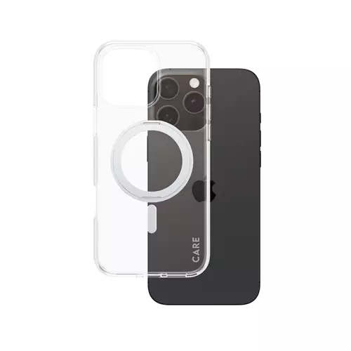 PanzerGlass CARE by Case Transparent w. Silver Kickstand & MagSafe iPhone 16 Pro Max