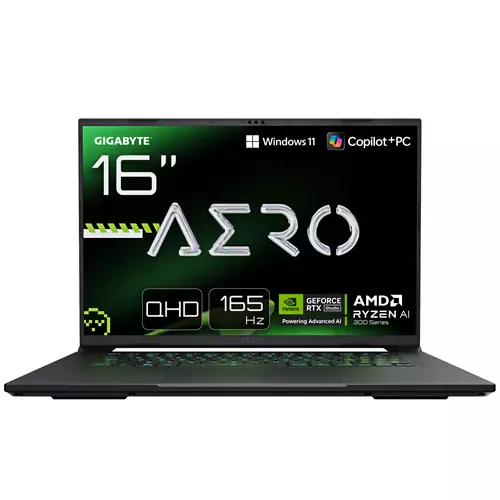 GIGABYTE AERO X16 Gaming Laptop - Copilot+ PC 16" 165Hz WQXGA Ryzen AI 7 350 RTX 5060 16GB DDR5 5200MHz 1TB Gen4 SSD Windows 11 Home 2 Year Warranty Dolby Atmos AERO X16 1VH93UKC94AH