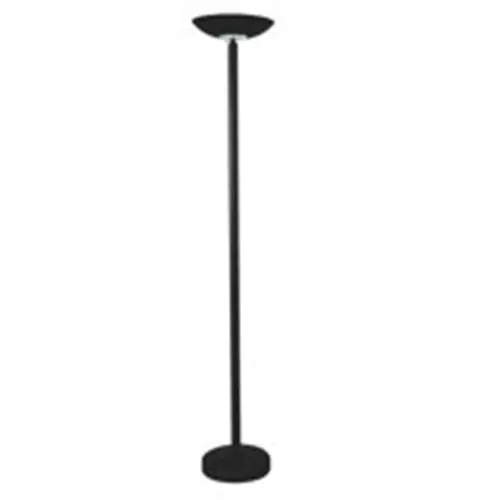 Alba LED Floor Lamp Steel H185cm Head Diameter 35cm Weighted Base Diameter 31cm Black - LEDSLIM N UK