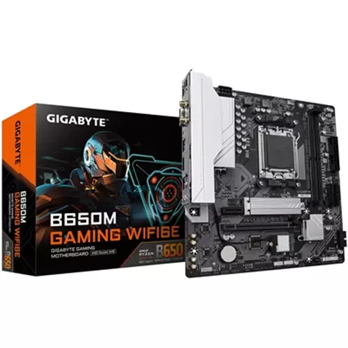 GIGABYTE B650M GAMING WIFI6E Motherboard - AMD Ryzen 9000 Series CPUs 5+2+2 Phases VRM up to 6400MHz DDR5 (OC) 1xPCIe 4.0 M.2 2.5 GbE LAN WIFI 6E USB 3.2 Gen 1