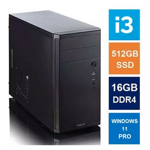 Pc Spire Spire MATX Tower PC, Fractal Core 1100 Case, i312100, 16GB DDR4, 512GB