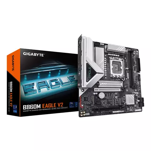 GIGABYTE B860M EAGLE V2 Motherboard - Intel Core Ultra Series CPUs 6+1+2 Phases VRM up to 9066MHz DDR5 1xPCIe 5.0 + 1xPCIe 4.0 M.2 2.5GbE LAN USB 3.2 Gen 1