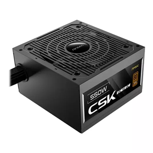 Antec Csk550dc 550W Power Supply 80 Plus Bronze Certified Atx 12V 2.52 Non-Modular Dc-To-Dc Flat Black Cables 120Mm Quiet Fan Uk Plug