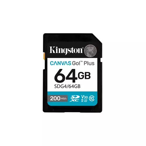 Photos - Memory Card Kingston Technology Canvas Go! Plus 64GB SDXC Canvas Go Plus Gen4 200MB/s C10 UHS-I U3 V30 SDG4/64GB