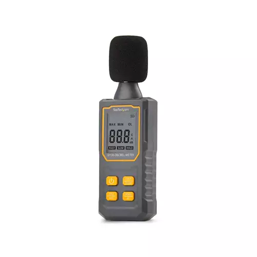 StarTech.com Handheld Digital Sound Meter w/Large LCD Noise/Decibel Level Reader for Server Room/Office Audio Monitor 30-130dBA Range Accurate Min/Max Readings