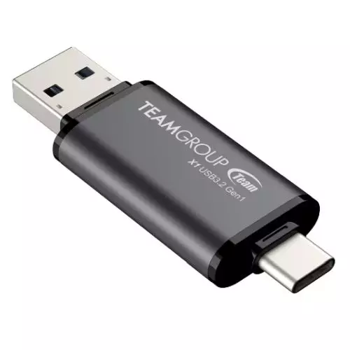 Team Group X1 USB 3.2 Gen1 USB flash drive 256 GB USB Type-A / USB Type-C 3.2 Gen 1 (3.1 Gen 1) Black Grey