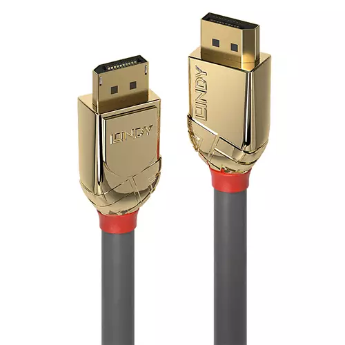 Lindy 1m DisplayPort 1.4 Cable Gold Line