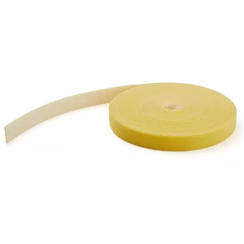 StarTech.com 100ft (30.5m) Hook and Loop Roll Yellow Cut-to-Size Reusable Cable Ties Bulk Industrial Wire Fastener Tape Adjustable Fabric Wraps Reusable Self Gripping Cable Management Straps