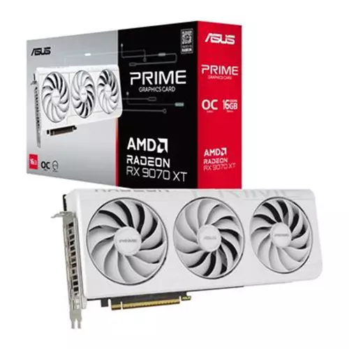 ASUS Prime -RX9070XT-O16G-WHITE AMD Radeon RX 9070 XT 16 GB GDDR6