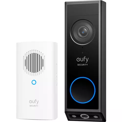 Eufy E340 2K Dual Cameras Smart Video Doorbell with Chime IP security camera Outdoor Wireless Wall Black Box
