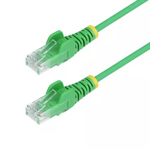 StarTech.com 1.5m Green Slim CAT6 Ethernet Cable Snagless 100W PoE UTP LSZH 28AWG Pure Bare Copper Wire Slim RJ45 Network Patch Cord w/Strain Reliefs Individually Tested