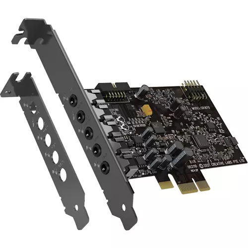 Creative Labs Sound blaster audigy fx v2. Audio output channels: 5.1 channels Audio quality: 24 bit Line-out Signal-to-Noise Ratio (SNR): 120 dB. Host interface: PCI-E. Windows operating systems supported: Windows 10 Windows 11