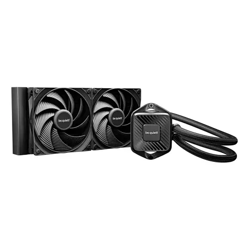 be quiet! PURE LOOP 3. Type: All-in-one liquid cooler Fan diameter: 12 cm Airflow: 101.2 m/h Maximum air pressure: 2.41 mmH2O Bearing type: Rifle bearing. Height: 52 mm. Product colour: Black