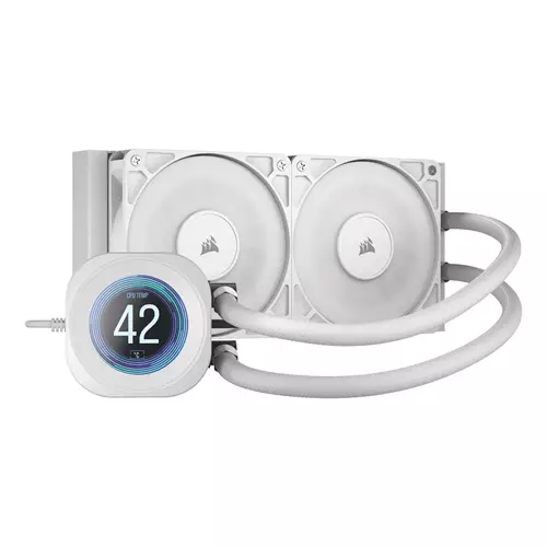 Photos - Computer Cooling Corsair Nautilus 240 RS LCD Processor All-in-one liquid cooler 12 cm White 1 pc(s) CW-9061032-WW 