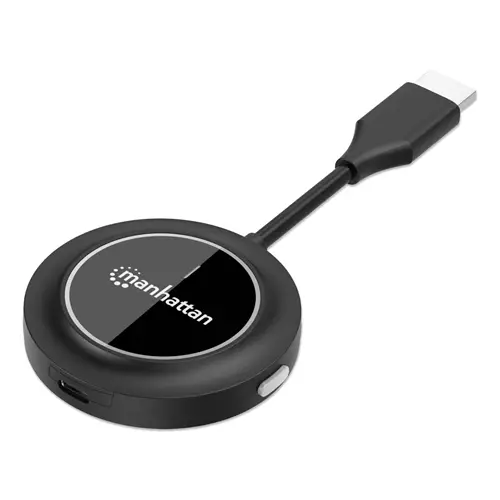 Manhattan 1080p Wireless HDMI Display Adapter with HDMI Transmitter Dongle Wirelessly Displays a Video Signal from an HDMI Device on an HDMI TV or Projector Requires Receiver from #208420 Wireless HDMI Presentation Kit Black