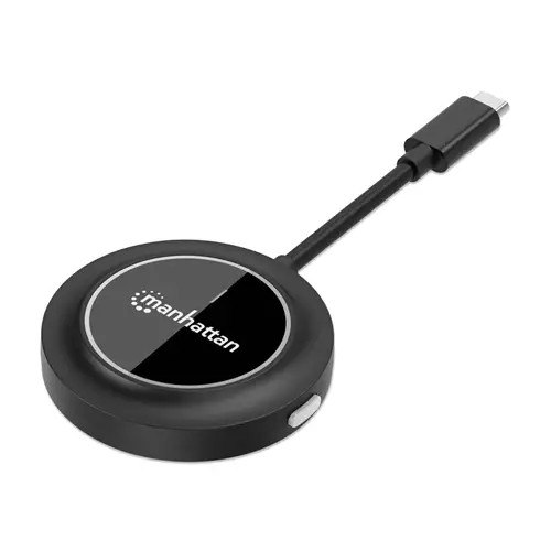 Manhattan 1080p Wireless HDMI Display Adapter with USB-C Transmitter Dongle Wirelessly Displays a Video Signal from a USB-C Device on an HDMI TV or Projector Requires Receiver from #208420 Wireless HDMI Presentation Kit Black