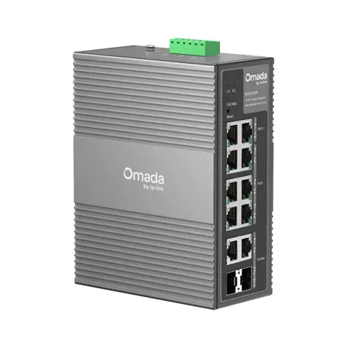 TP-Link Omada 10-Port Gigabit Industrial Easy Managed Switch with 6-Port PoE+ and 2-Port PoE++ Managed Gigabit Ethernet (10/100/1000) Power over Ethernet (PoE) Rack mounting DIN rail