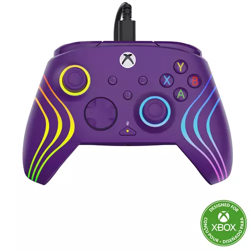 Photos - Gamepad Turtle Beach Afterglow Wave Purple Wired RGB Gaming Controller with Mappable Buttons Hall-Effect Hair Triggers and Audio Con