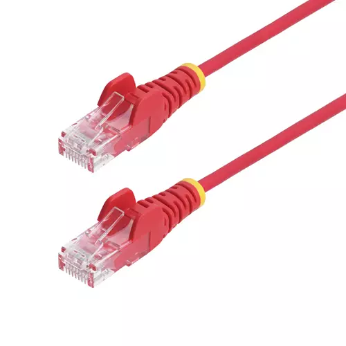 StarTech.com 5m Red Slim CAT6 Ethernet Cable Snagless 100W PoE UTP LSZH 28AWG Pure Bare Copper Wire Slim RJ45 Network Patch Cord w/Strain Reliefs Individually Tested