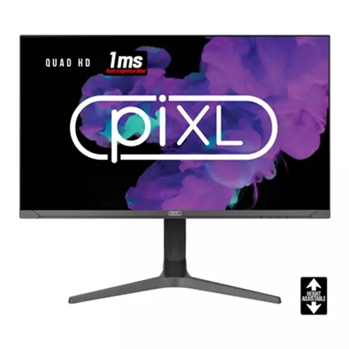 piXL CM27G7 27 Inch 100Hz QHD IPS Gaming Monitor with AMD FreeSync amp; Nvidia G-Sync 1ms Response Time DisplayPort HDMI USB-A VESA Mount RGB Lighting VESA Mount amp; Height Adjust
