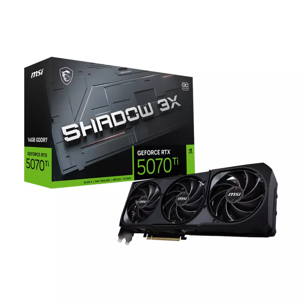 MSI GeForce SHADOW 3X OC NVIDIA GeForce RTX 5070 Ti 12 Go GDDR7