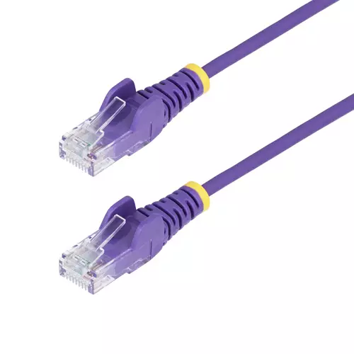 StarTech.com 7m Purple Slim CAT6 Ethernet Cable Snagless 100W PoE UTP LSZH 28AWG Pure Bare Copper Wire Slim RJ45 Network Patch Cord w/Strain Reliefs Individually Tested