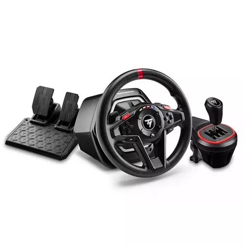 Thrustmaster T128 Shifter Pack (Black) — T128 Wheel with TH8S Shifter & T2PM Pedals for PC & Xbox One/Series X|S