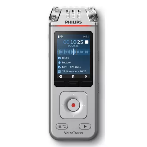 Photos - Portable Recorder Philips DVT4115 Digital Voice Tracer Flash card Chrome Silver DVT4115/00 