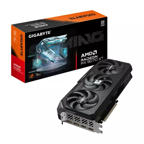 GIGABYTE Radeon RX 9070 XT GAMING 16G Graphics Card - 16GB GDDR6 256bit PCI-E 5.0 2970 MHz Core Clock 2 x DisplayPort 2.1a 2 x HDMI 2.1b GV-R9070XTGAMING-16GD