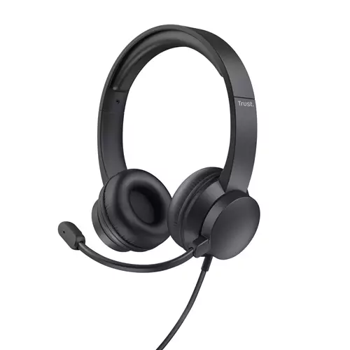 Photos - Headphones Trust HS-201 Headset Wired Head-band Office/Call center USB Type-A Black T25373 