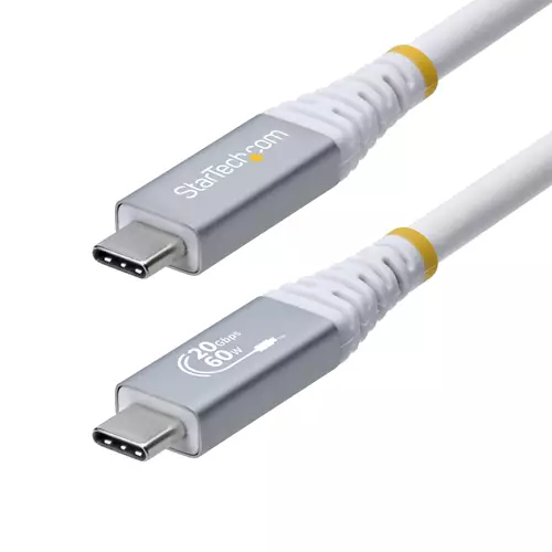 Photos - Cable (video, audio, USB) Startech.com 3m USB4 Cable 20Gbps USB-IF Certified USB-C Cable 60W PD 4K 120Hz DP 2.1 TPE Jacket White USB-C Cord CC3 (10ft)