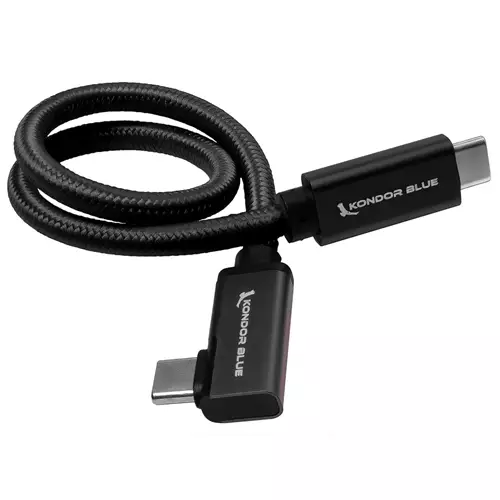 Photos - Cable (video, audio, USB) Kondor Blue KB-USBC-RA12-BK USB cable USB 3.2 Gen 2  0.305 m 10 Gbit/s 100 W Black (3.1 Gen 2)