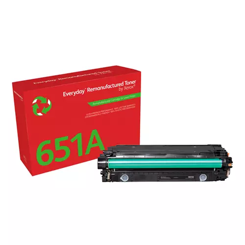 Everyday Black Remanufactured Toner by Xerox compatible with HP 651A 650A 307A (CE340A/CE270A/CE740A) Standard capacity