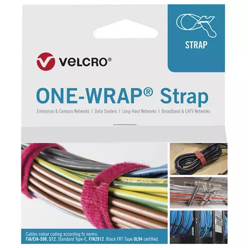 Velcro ONE-WRAP cable tie Releasable cable tie Polypropylene (PP) Velcro Black 25 pc(s)
