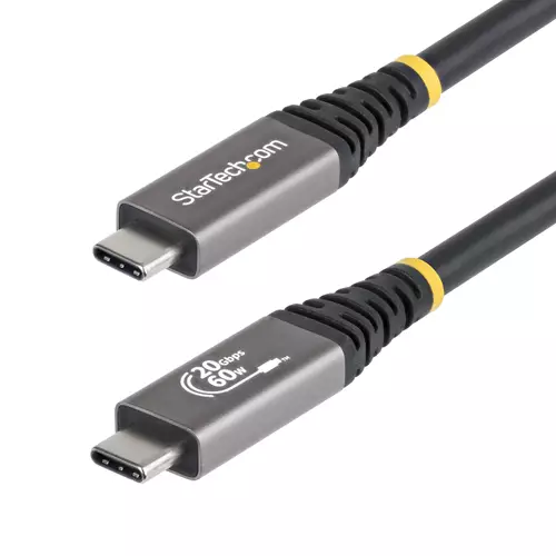 StarTech.com 3m (10ft) USB4 Cable 20Gbps USB-IF Certified USB-C Cable 60W PD 4K 120Hz DP 2.1 TPE Jacket Black USB-C Cord