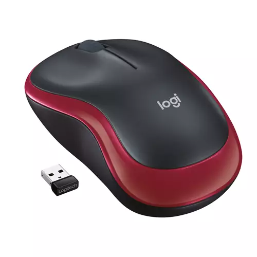 Logitech Wireless Mouse M185 Ambidextrous Optical RF Wireless 1000 DPI Red