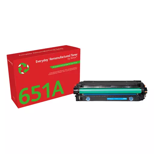 Everyday Cyan Remanufactured Toner by Xerox compatible with HP 651A 650A 307A (CE341A/CE271A/CE741A) Standard capacity